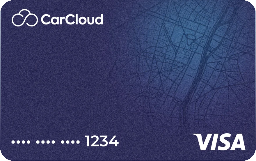 The CarCloud Pay card, in partnership with Visa